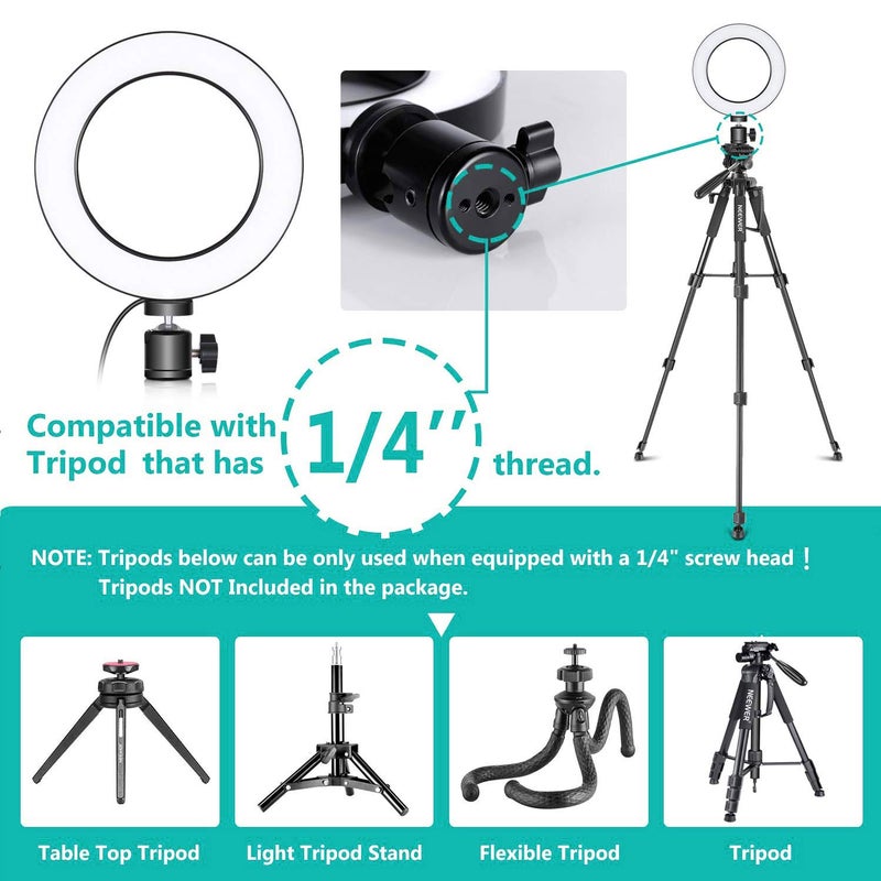 OEBLD Ring Light OEBLD Dimmable with 3 Light Modes & 10 Brightness Level LED Ring Fill Lights for Phone Live Stream Makeup YouTube Shooting(B(only 10'' Ring Light)) - Image 4